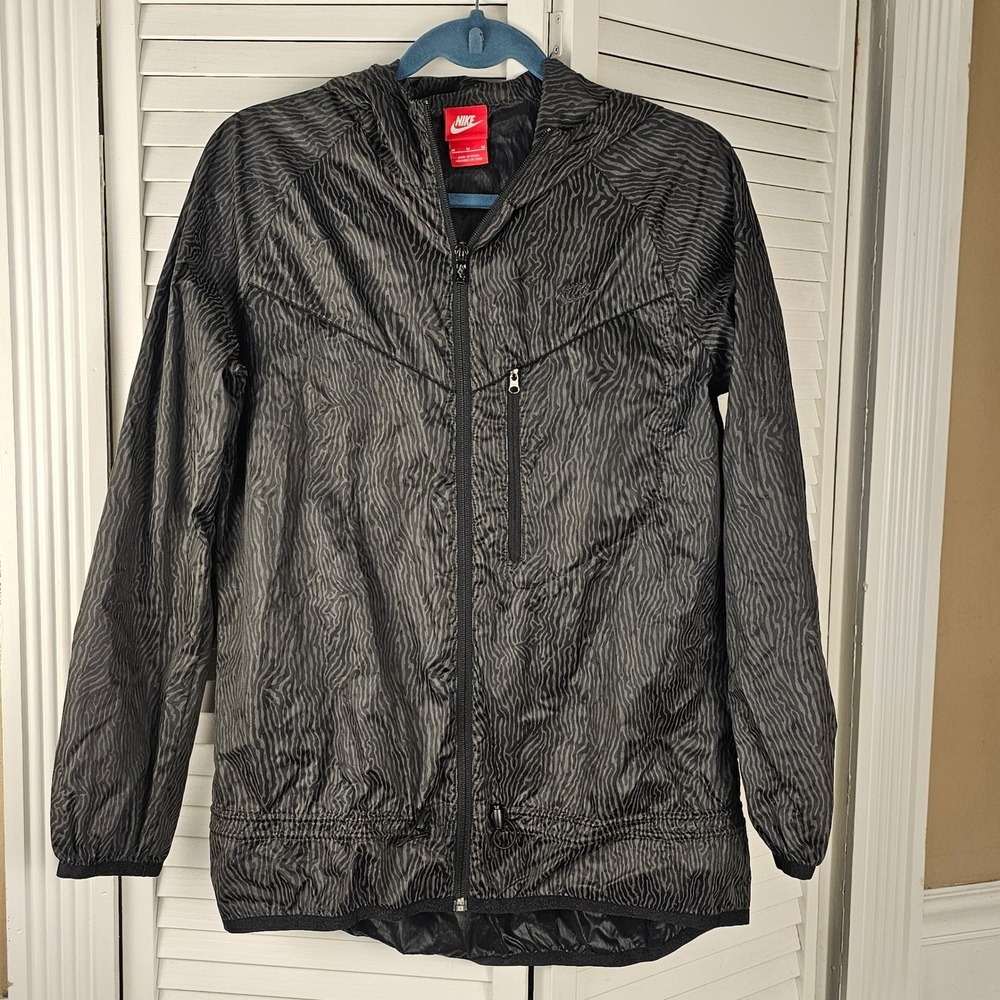 Nike Womens Windrunner Blacklight‎ Flash Zebra Printed Windbreaker Jacket Medium